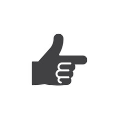 Hand making a finger gun gesture vector icon