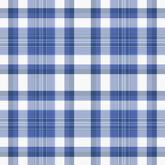 Obraz premium Graceful vector check fabric, delicate tartan plaid textile. Order background seamless pattern texture in blue and light colors.