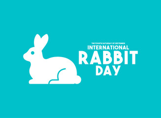 International Rabbit Day. Flat design vector.