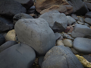 stones on the beach hill