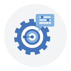 Response Accuracy Tuning Icon. Representing Response Optimization. AI System Accuracy. Feedback Refinement. Performance Enhancement. Vector Editable icon.
