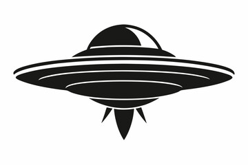 UFO Flying Saucer Silhouette Vector, Spaceship UFO icon