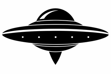 UFO Flying Saucer Silhouette Vector, Spaceship UFO icon