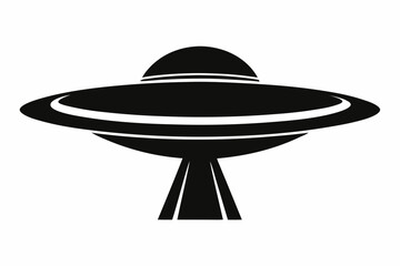 UFO Flying Saucer Silhouette Vector, Spaceship UFO icon