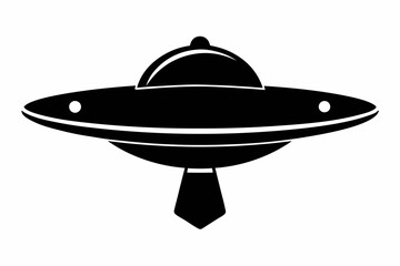 UFO Flying Saucer Silhouette Vector, Spaceship UFO icon