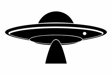 UFO Flying Saucer Silhouette Vector, Spaceship UFO icon