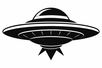 UFO Flying Saucer Silhouette Vector, Spaceship UFO icon