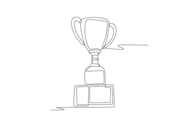 Trophy. Trophy concept one-line drawing
