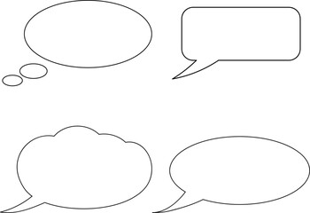 Speech bubbles. Doodles set