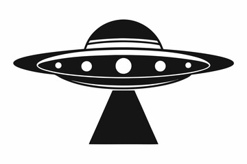 UFO Flying Saucer Silhouette Vector, Spaceship UFO icon