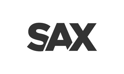 SAX logo design template with strong and modern bold text. Initial based vector logotype featuring simple and minimal typography. Trendy company identity.