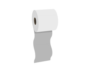 Toilet paper roll or tube icon design, template for wc. Bathroom hygiene icons, kitchen cleaning towel. Blank soft scroll product.