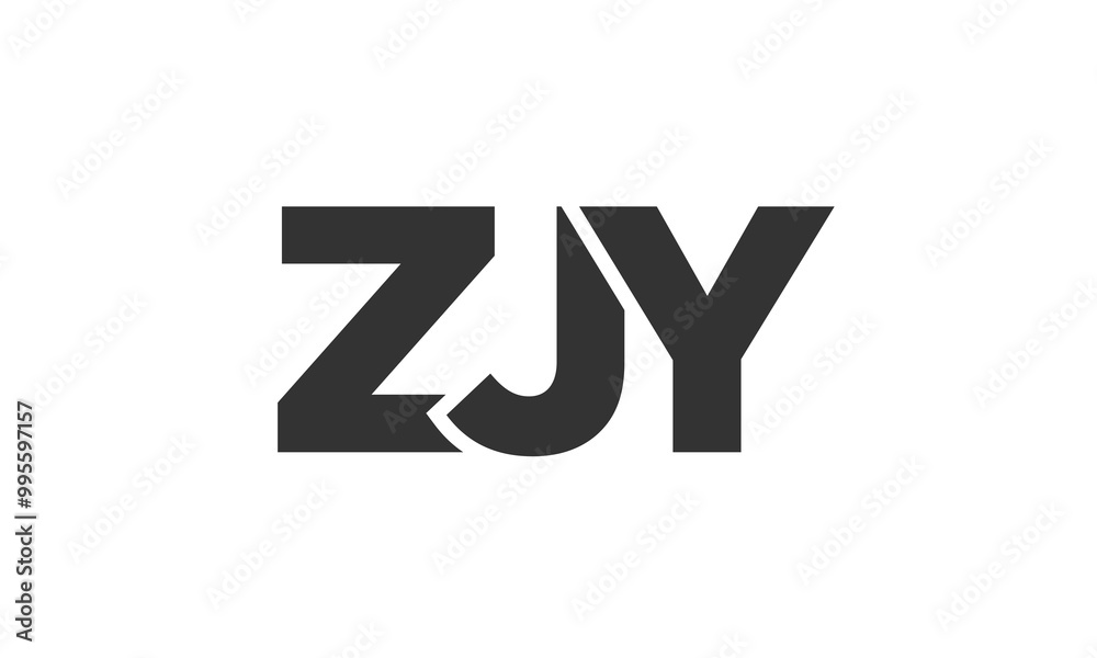 Fototapete zjy logo design template with strong and modern bold text. initial based vector logotype featuring s