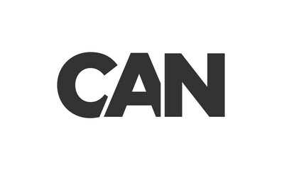 CAN logo design template with strong and modern bold text. Initial based vector logotype featuring simple and minimal typography. Trendy company identity.