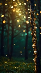 Festive Dark Green With Gold Details Christmas Party Backround.