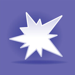 Vector 3D speech bubble on blue background