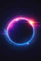 Obraz premium Abstract glowing line background with vibrant celestial sphere and cosmic energy