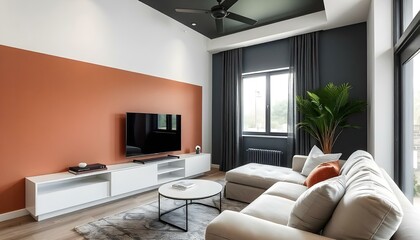 Fototapeta premium Aesthetic Home Interior with modern architecture