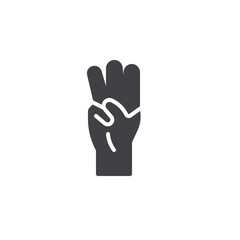 Hand showing counting fingers vector icon