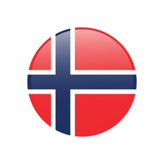 Norway flag icon. Isolated on white background vector illustration