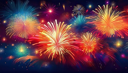 Fototapeta premium new year fireworks background representing new year wishes