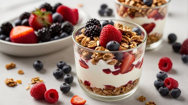 Morning breakfast yogurt parfait ai gen