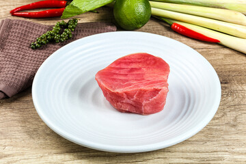 Raw fresh Tuna fush steak
