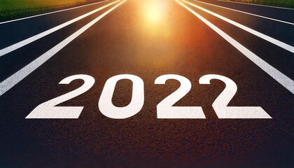 number stands asphalt road white starting lines concept new beginnings continuing happiness