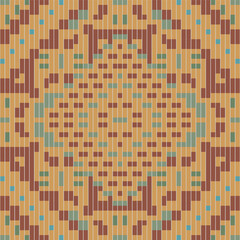 Scandinavian Islamic Flower Patternfolk Embroidery, Aztec Geometric Ornament Print. Design for Carpet, Wallpaper, Clothing, Wrapping, Fabric