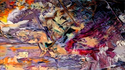 Color texture. Hand drawn oil painting on canvas. Abstract art background. Modern, contemporary art. Colorful canvas. Wall decor background	
