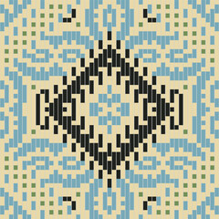 Handicraft Arabic Geometric Pattern Wallpaperfolk Embroidery, Aztec Geometric Ornament Print. Design for Carpet, Wallpaper, Clothing, Wrapping, Fabric