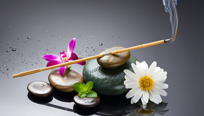 The beauty of anger and isolation in floral stone arrangement, the blend of floral scent and stone...