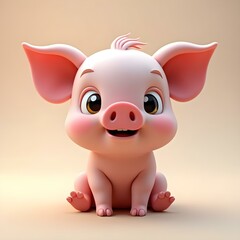 Cute 3D Pig