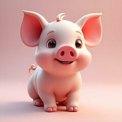 Cute 3D Pig