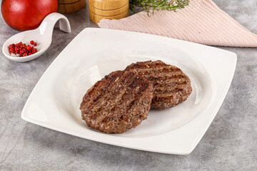 Grilled beef burger cutlet minced meat