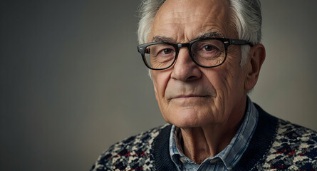 Obraz premium The Wisdom of Years: Portrait of a Thoughtful Senior Man