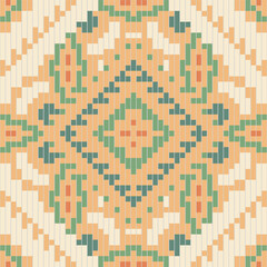 Cross Stitch Traditional Kimono Sewing Patternfolk Embroidery, Aztec Geometric Ornament Print. Design for Carpet, Wallpaper, Clothing, Wrapping, Fabric