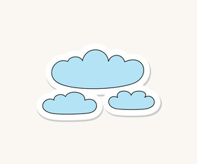 cloud aesthetic sticker hand drawn illustration