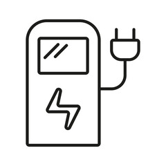 Electric charging station line icon editable stroke vector object isolated 