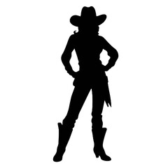 Retro Screen Print   Cowgirl vector Art Illustration