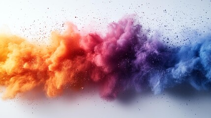 Obraz premium Rainbow Explosion of Colored Powder Generative AI
