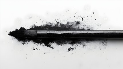Charcoal Stick Outline with Smudges Representing Traditional Sketching Techniques