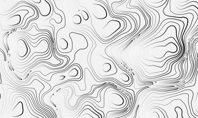 Abstract topography circle with contour map waves paper topo relief line map mountain background. Curved line topo seamless topography ornament design. Vector background.