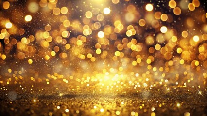 Golden glitter texture background with sparkling twinkling lights creating a festive mood