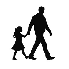 father holding hands with little girl