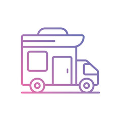Camper Van vector icon stoct illustration