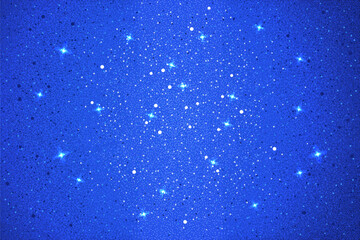 Realistic vector blue background. Shiny dark horizontal backdrop. Luxury banner template. Outer space with stars
