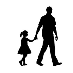 silhouette images of father and children - silhouette vector illustration transparent background
