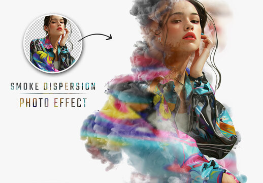 Smoke Dispersion Photo Effect Mockup. Generative Ai