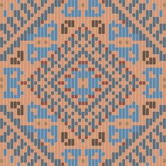 Handicraft Ethnic Filipino Patternfolk Embroidery, Aztec Geometric Ornament Print. Design for Carpet, Wallpaper, Clothing, Wrapping, Fabric